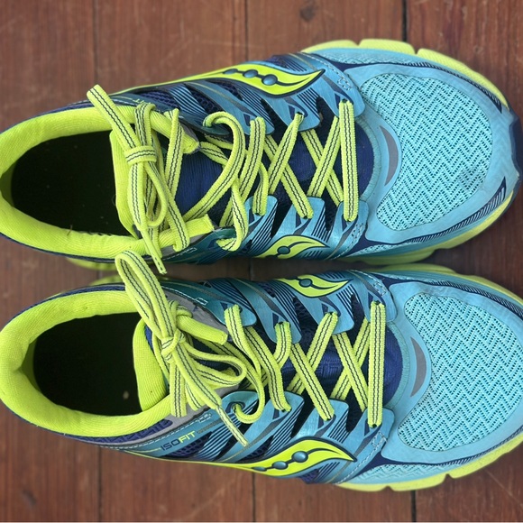 Saucony ISO Series Running Shoes Women's Size 7.5 blue green S10269-1 - Picture 2 of 3
